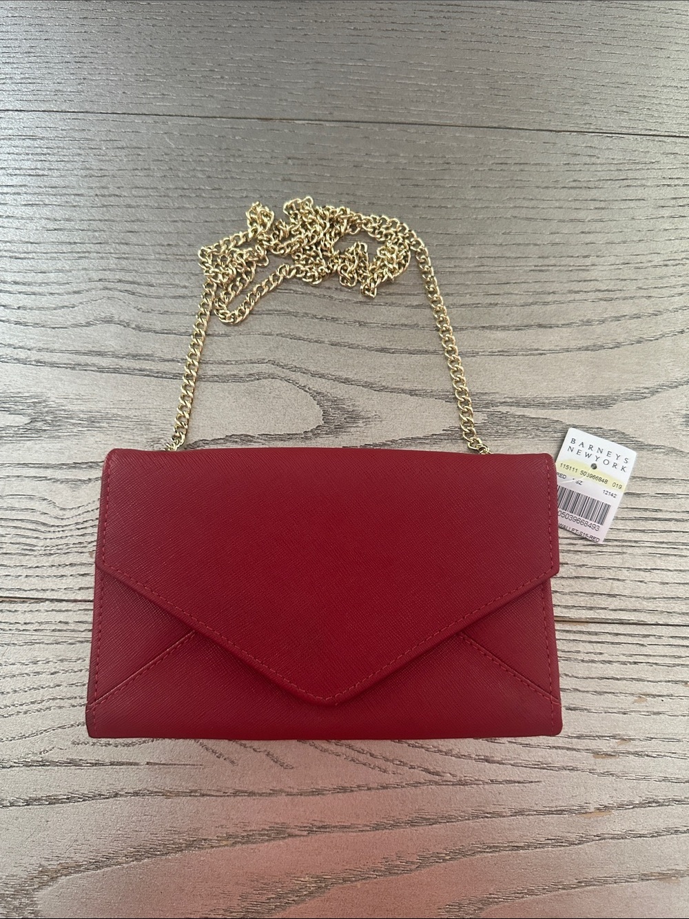 Barneys New York Red Hannah Chain Wallet NWT
